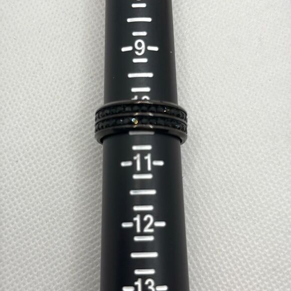 Brand New!!  Size 10 Stainless steel black double row zircon stone ring - Picture 4 of 4